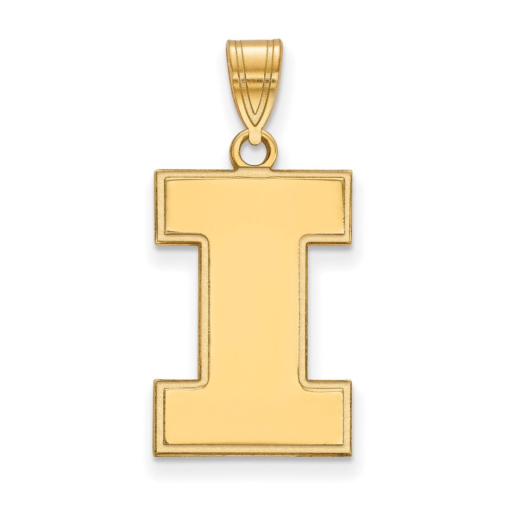 10k Gold LogoArt University of Illinois Letter I Large Pendant