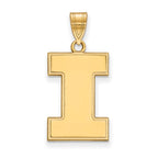 10k Gold LogoArt University of Illinois Letter I Large Pendant