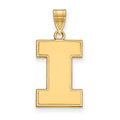 Sterling Silver Gold-plated LogoArt University of Illinois Letter I Large Pendant