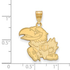 10k Gold LogoArt University of Kansas Jayhawk Large Pendant