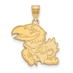 10k Gold LogoArt University of Kansas Jayhawk Large Pendant