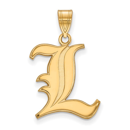 10k Gold LogoArt University of Louisville Letter L Large Pendant