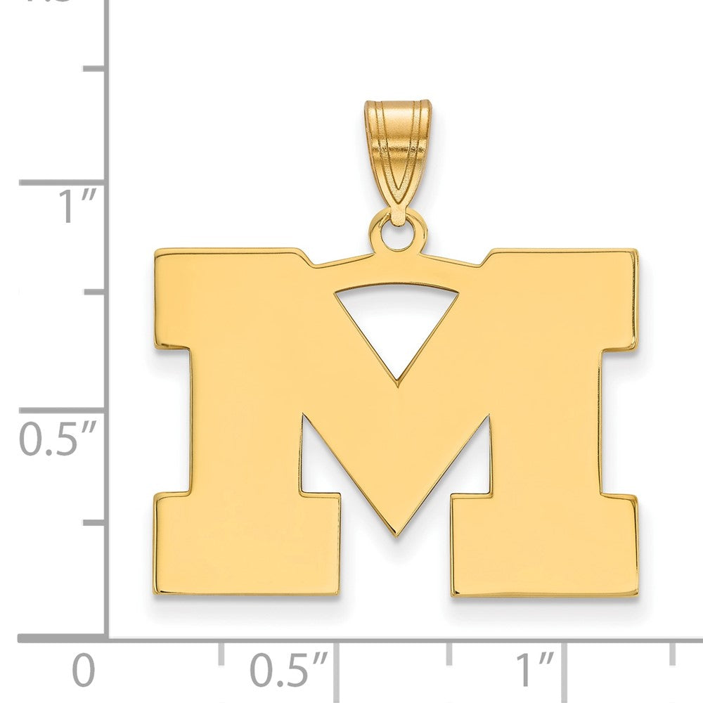 10k Gold LogoArt University of Michigan Letter M Large Pendant
