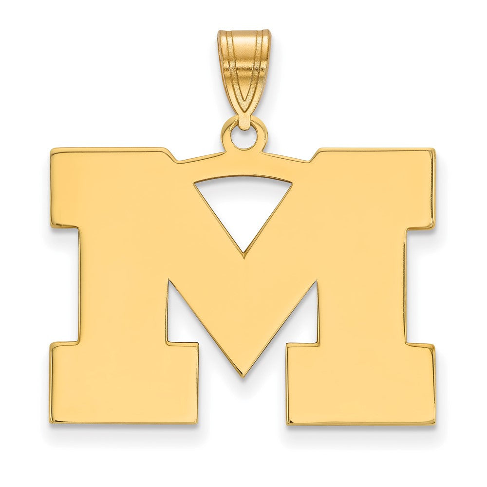 14k Gold LogoArt University of Michigan Letter M Large Pendant