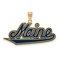 Sterling Silver Gold-plated LogoArt University of Maine Extra Large Enameled Pendant