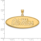 10k Gold LogoArt University of Mississippi Ole Miss Large Oval Pendant
