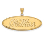 10k Gold LogoArt University of Mississippi Ole Miss Large Oval Pendant