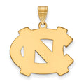 Sterling Silver Gold-plated LogoArt University of North Carolina N-C Large Pendant