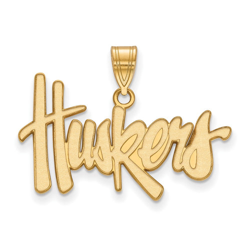 10k Gold LogoArt University of Nebraska Huskers Large Pendant