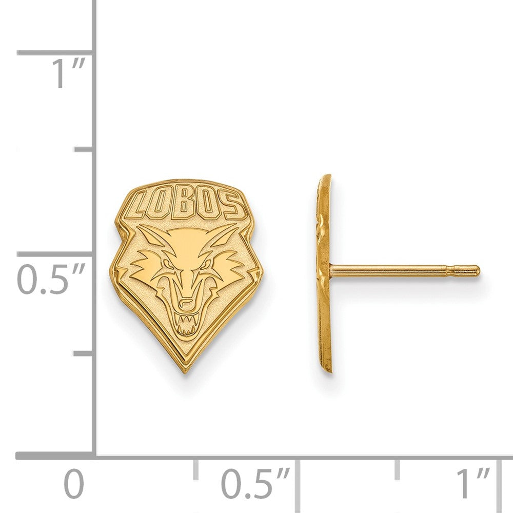 14k Gold LogoArt University of New Mexico Lobos Small Post Earrings