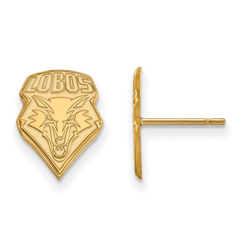10k Gold LogoArt University of New Mexico Lobos Small Post Earrings