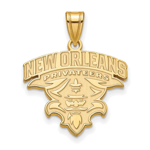 10k Gold LogoArt University of New Orleans U-N-O Extra Large Pendant