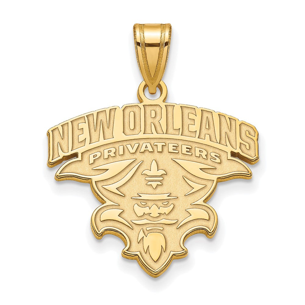 Sterling Silver Gold-plated LogoArt University of New Orleans U-N-O Extra Large Pendant