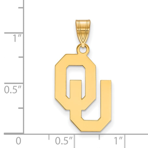 10k Gold LogoArt University of Oklahoma O-U Large Pendant