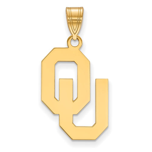 10k Gold LogoArt University of Oklahoma O-U Large Pendant