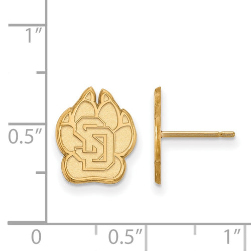 10k Gold LogoArt University of South Dakota Small Post Earrings