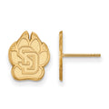 Sterling Silver Gold-plated LogoArt University of South Dakota Small Post Earrings