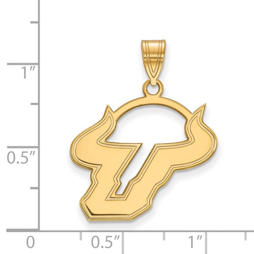 10k Gold LogoArt University of South Florida Bull Large Pendant