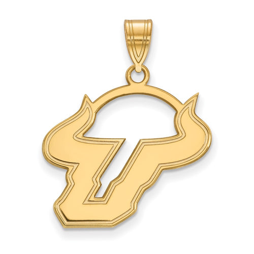 10k Gold LogoArt University of South Florida Bull Large Pendant