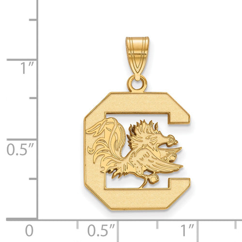 10k Gold LogoArt University of South Carolina Large Pendant