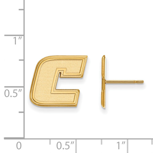 10k Gold LogoArt University of Tennessee at Chattanooga Letter C Small Post Earrings