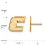 14k Gold LogoArt University of Tennessee at Chattanooga Letter C Small Post Earrings