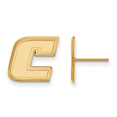 10k Gold LogoArt University of Tennessee at Chattanooga Letter C Small Post Earrings