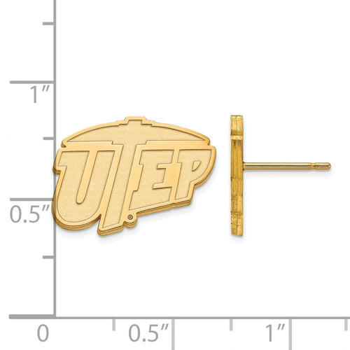 10k Gold LogoArt University of Texas at El Paso Small Post Earrings