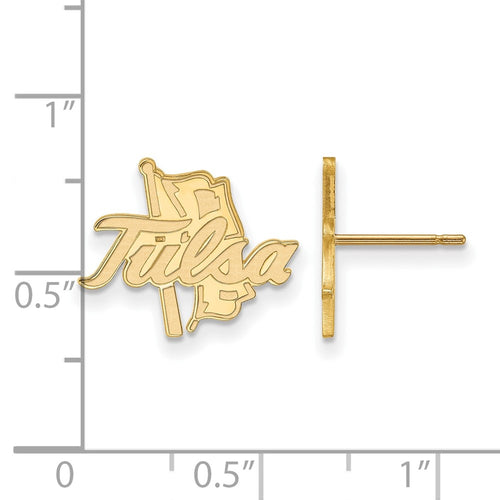 10k Gold LogoArt University of Tulsa Small Post Earrings