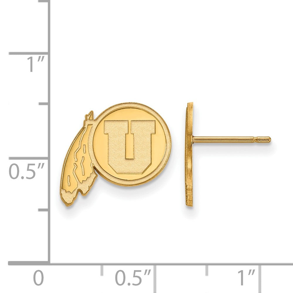 10k Gold LogoArt University of Utah Small Post Earrings
