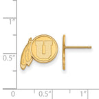 Sterling Silver Gold-plated LogoArt University of Utah Small Post Earrings