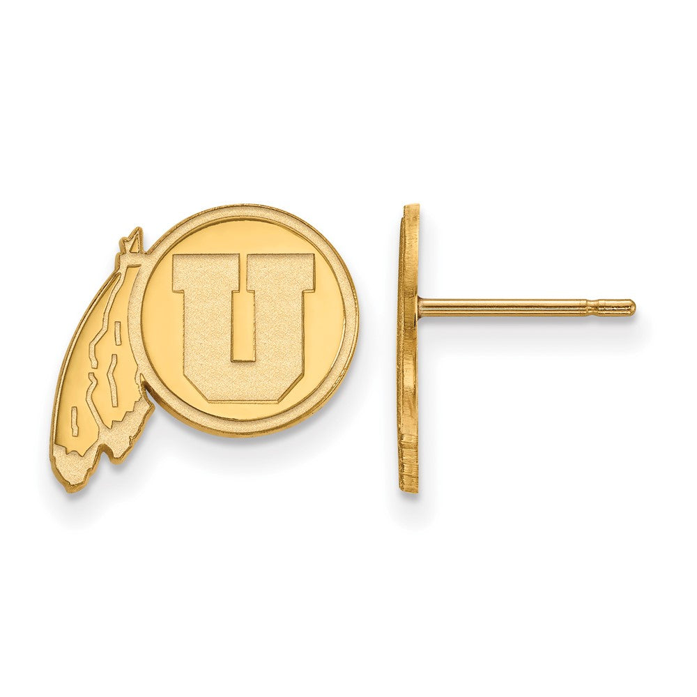 Sterling Silver Gold-plated LogoArt University of Utah Small Post Earrings