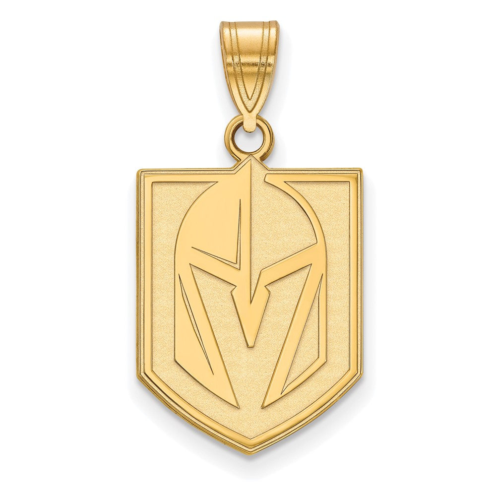 Sterling Silver Gold-plated NHL LogoArt NHL Vegas Golden Knights Large Pendant