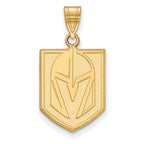 Sterling Silver Gold-plated NHL LogoArt NHL Vegas Golden Knights Large Pendant