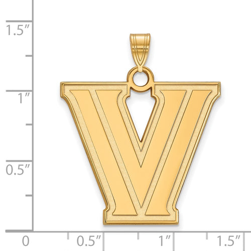10k Gold LogoArt Villanova University Letter V Extra Large Pendant