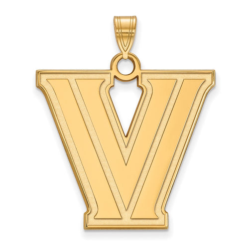 10k Gold LogoArt Villanova University Letter V Extra Large Pendant
