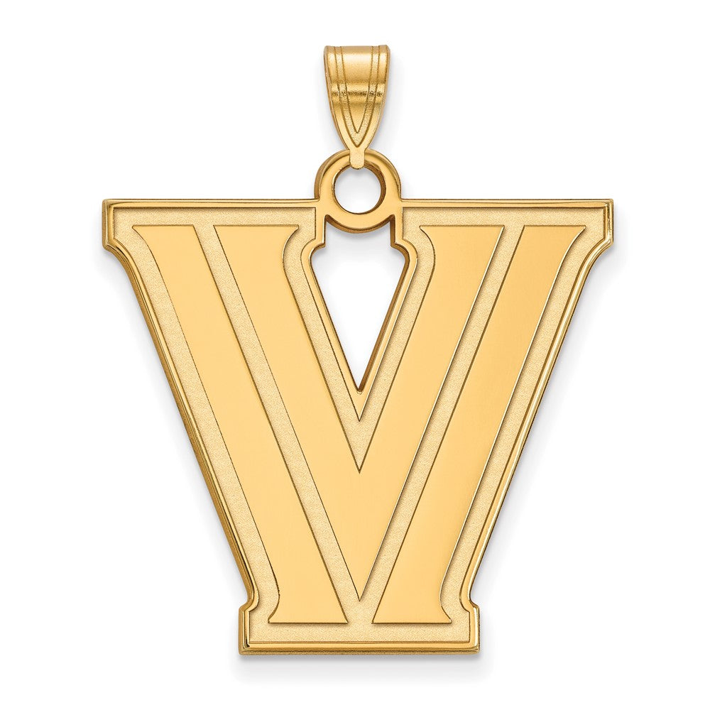 Sterling Silver Gold-plated LogoArt Villanova University Letter V Extra Large Pendant