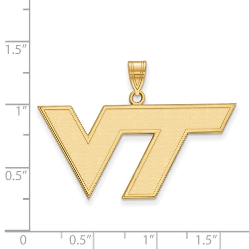 10k Gold LogoArt Virginia Tech V-T Large Pendant