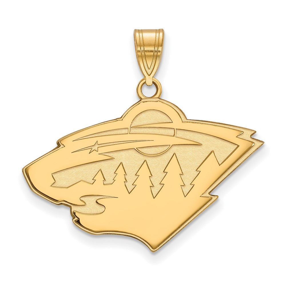 10k Gold NHL LogoArt Minnesota Wild Large Pendant
