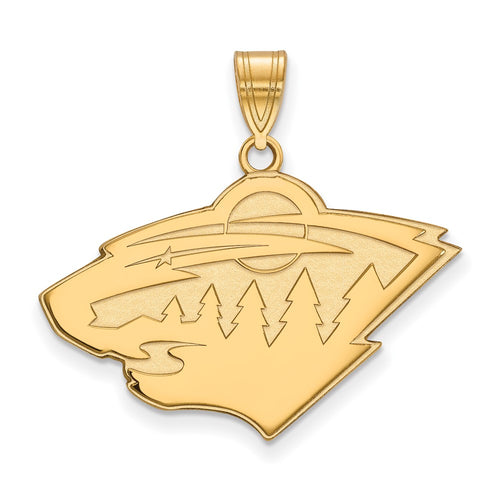 10k Gold NHL LogoArt Minnesota Wild Large Pendant