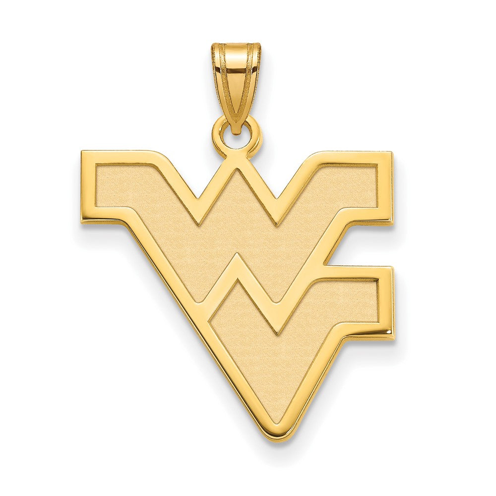 Sterling Silver Gold-plated LogoArt West Virginia University W-V Large Pendant