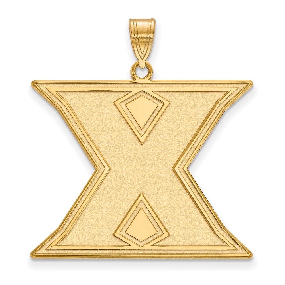 Sterling Silver Gold-plated LogoArt Xavier University Letter X Extra Large Pendant
