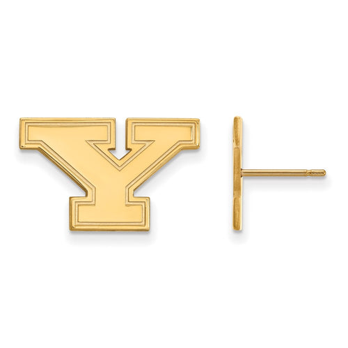 10k Gold LogoArt Youngstown State University Letter Y Small Post Earrings