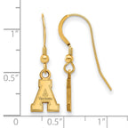 Sterling Silver Gold-plated LogoArt Appalachian State University Extra Small Dangle Wire Earrings