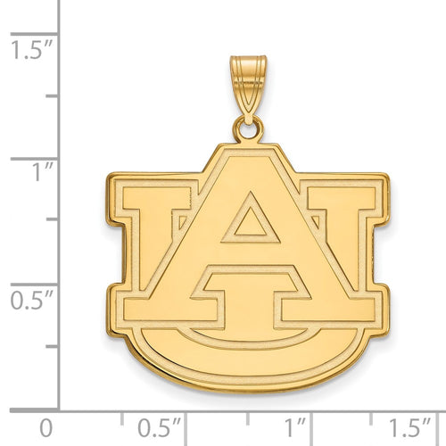 10k Gold LogoArt Auburn University A-U Extra Large Pendant