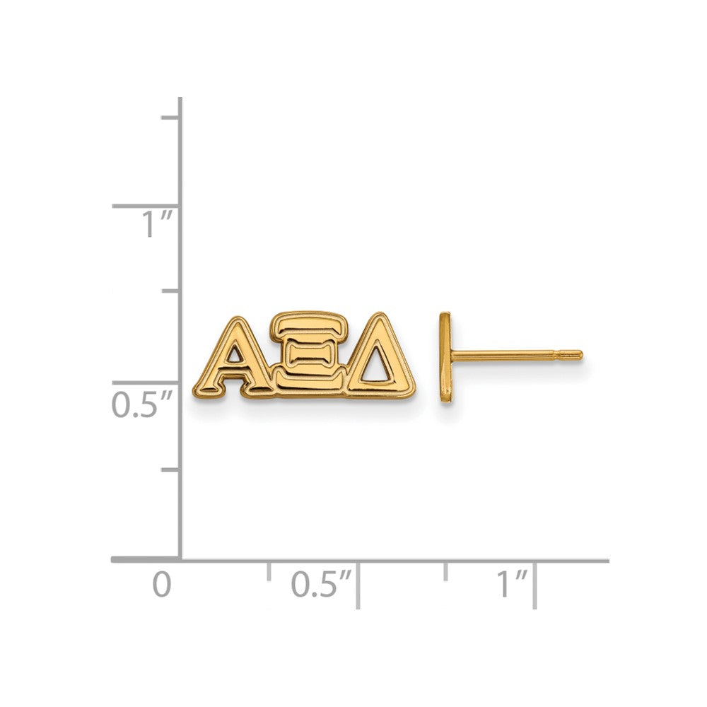 Sterling Silver Gold-plated LogoArt Alpha Xi Delta Sorority Greek Letters Extra Small Post Earrings