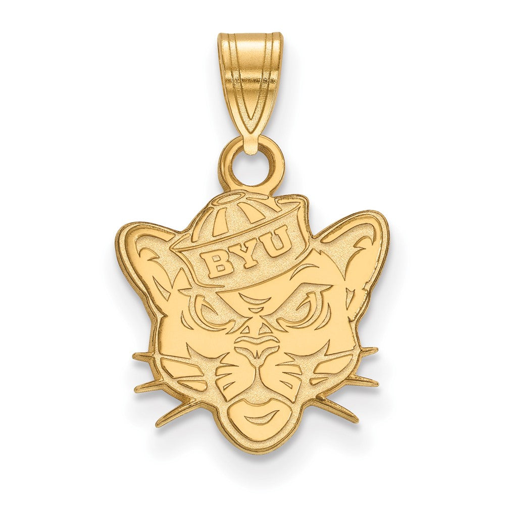 Sterling Silver Gold-plated LogoArt Brigham Young University Cougar Small Pendant