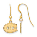 Sterling Silver Gold-plated NHL LogoArt Montreal Canadiens Extra Small Dangle Wire Earrings