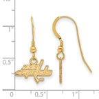 Sterling Silver Gold-plated NHL LogoArt Washington Capitals Extra Small Dangle Wire Earrings