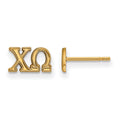 Sterling Silver Gold-plated LogoArt Chi Omega Sorority Greek Letters Extra Small Post Earrings